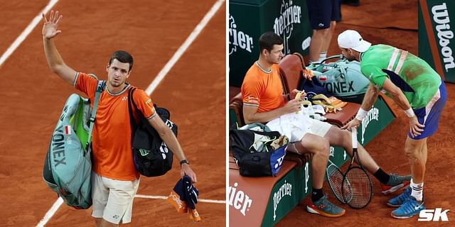 WATCH: Hubert Hurkacz gets frustrated & asks French Open 4R opponent Grigor Dimitrov to change umpire after disagreement over line call